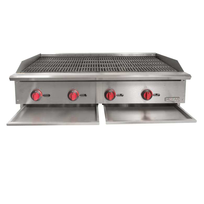 MoTak MBR48 48" Gas Charbroiler w/ Cast Iron Grates, Natural Gas