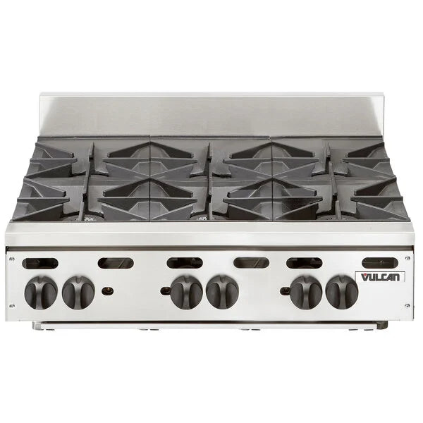 Vulcan VHP636 Natural Gas 36" 6 Burner Countertop Range - 180,000 BTU