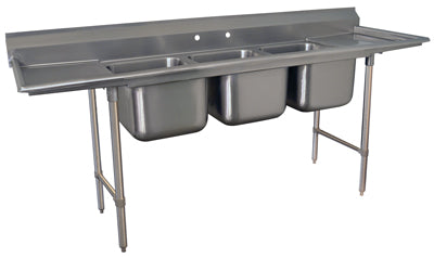 Advance Tabco 93-63-54-36L 101" 3 Compartment Sink w/ 18"L x 24"W Bowl, 12" Deep