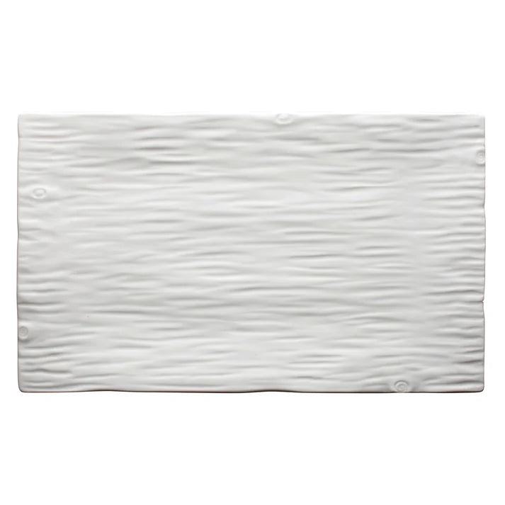 WDP002-202 - Dalmata Porcelain Rectangular Platter, Creamy White - 14"
