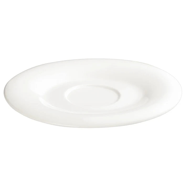 WDP004-215 - 6-1/4" x 5-1/2" Porcelain Oval Saucer, Creamy White, 36 pcs/case