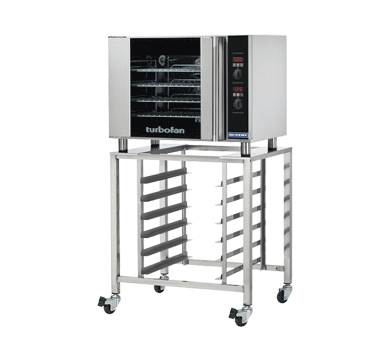 Turbofan E31D4 and SK2731U Stand - Half Size Sheet Pan Digital Electric Convection Oven on a Stainless Steel Stand