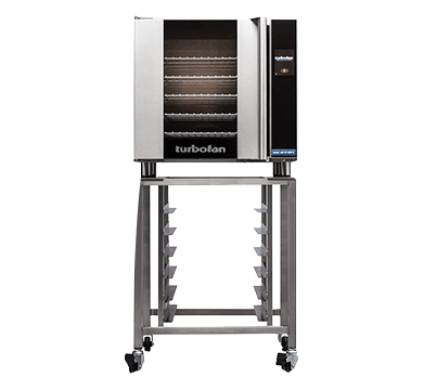 Turbofan E32T5 and SK32 Stand - Full Size Sheet Pan Touch Electric Convection Oven on a Stainless Steel Stand