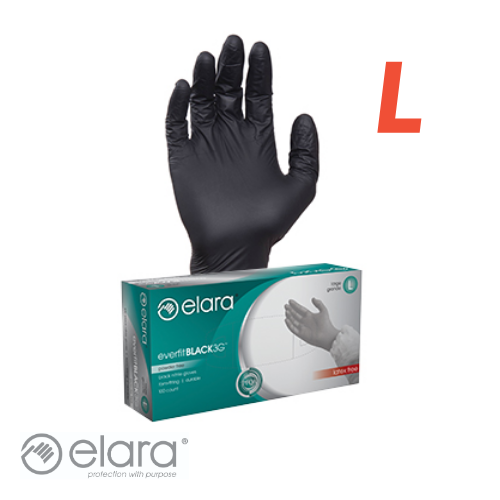 Glove - Nitrile - Large - Black - Powder Free - EverfitBLACK3G (1000)