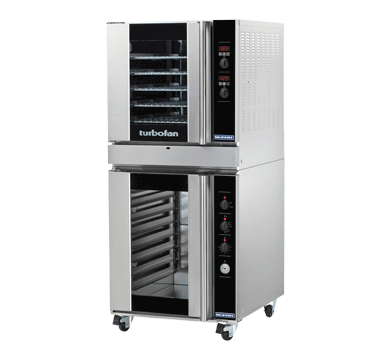 Turbofan G32D5/P8M - Full Size Sheet Pan Digital / Gas Convection Oven Double Stacked on an 8 Tray Manual / Electric Proofer / Holding Cabinet