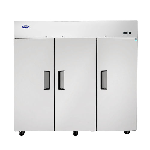 Atosa USA MBF8003GR Reach-In Freezer Three-Section 77-4/5W x 33-3/10D x 81-3/10H Top Mount Refrigeration