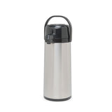 Coffee Airpot. Case of (6) 2.2 L, glass-lined, push top airpots. Black push plate.