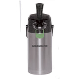 Coffee Airpot. Case of (6) 2.5 L, stainless steel lined, lever top airpots.