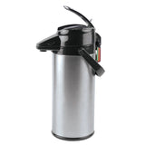 Coffee Airpot. Case of (6) 3.0 L, glass-lined, lever top airpots. Black top and flavor tags.