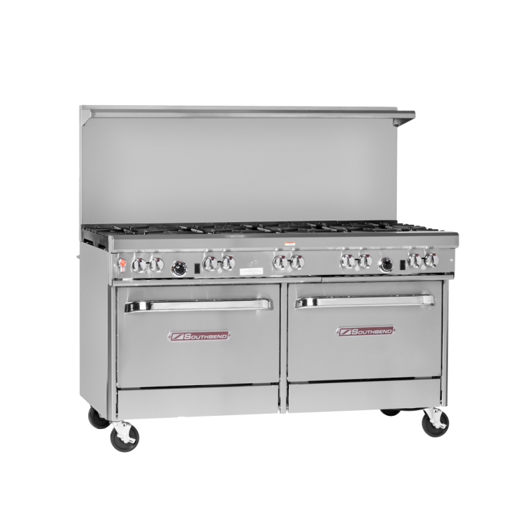 Ultimate Range, Gas, 60″, 6 Non-Clog Burners, Wavy Grates, 24″ Manual Griddle, Left, 2 Standard Oven Base – Liquid Propane, 300000 Total BTU