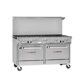 Ultimate Range, Gas, 60″, 6 Non-Clog Burners, Wavy Grates, 24″ Manual Griddle, Left, 2 Standard Oven Base – Liquid Propane, 300000 Total BTU