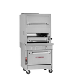 32″ Sectional Match Radiant Broiler Gas Single Deck With Warming Oven And Cabinet Base – Natural Gas, 110000 Total BTU