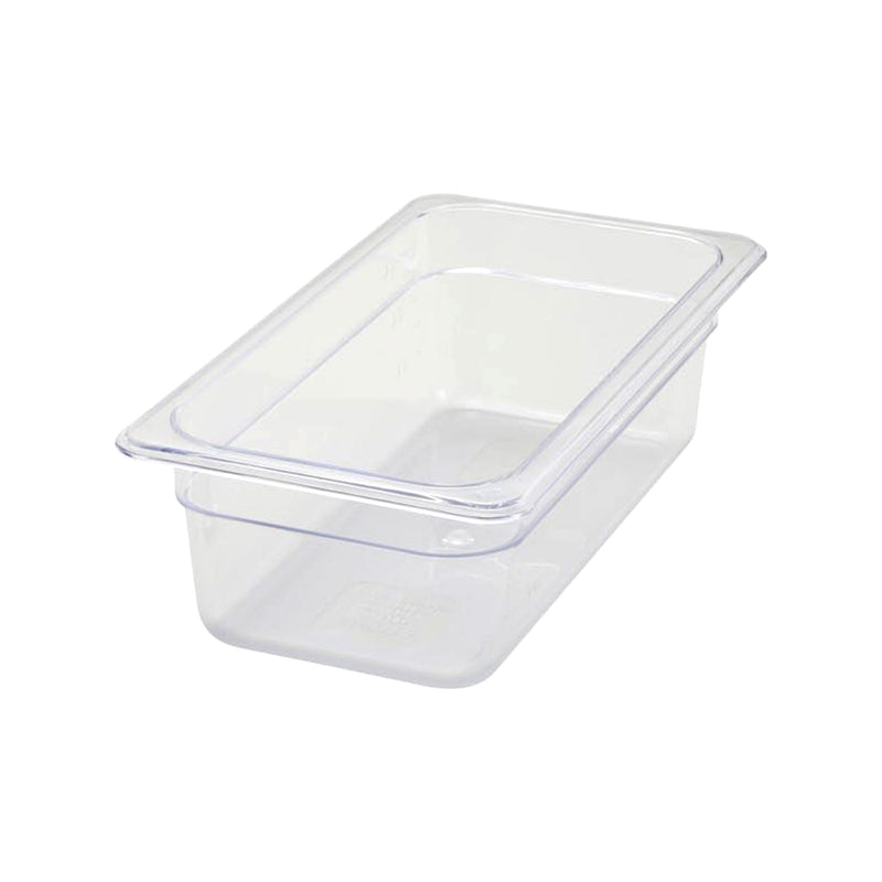 Steam Table Pan - Polycarbonate - Clear - 1/3 Size - 4 in (1)
