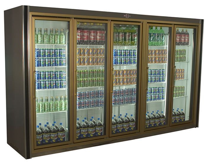 Universal Coolers ADM-5G 126x30x78-Inch Beverage Merchandiser, Glass Swinging Doors, Remote System