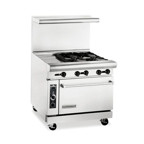 American Range AR12G-4B, 36 inch Heavy Duty 4 Burner & 12 inch Griddle Gas Range, NSF
