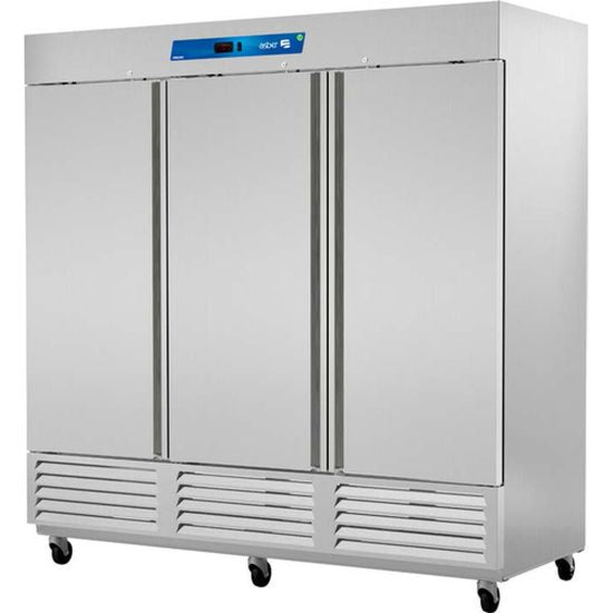 Asber ARF-72-H 82" Solid Triple Door Stainless Reach-In Freezer - 72 Cu. Ft.