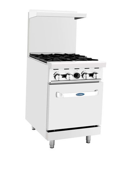 Atosa CookRite AGR-4B, 24-Inch 4 Burner Heavy Duty Gas Range Single Oven