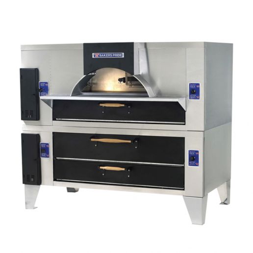 Bakers Pride FC-816/Y-800BL Brick Lined IL Forno Clasico 66" Natural Gas Double Deck Oven - 260,000 BTU