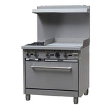 Admiral Craft BDGR-3624G/NG, 36-inch 2 Burners Black Diamond Natural Gas Range with 24-inch Griddle, 130,000 BTU