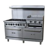 Admiral Craft BDGR-6024GB/NG, 60-inch 6 Burners Black Diamond Natural Gas Range with 24-inch Griddle/Broiler, 276,000 BTU