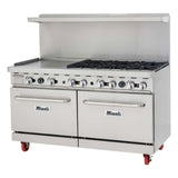6 Burner Range, 24” Griddle Left Side, (2) Ovens, Liquid Propane