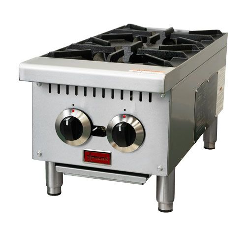 Omcan CE-CN-HP12-M, 12-inch 2 Burners Natural Gas Hot Plate, 50,000 BTU