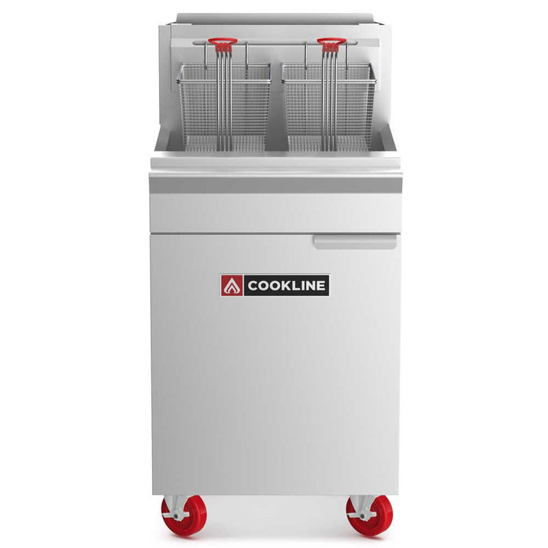 Cookline CF75-NG, Commercial 75 lb Natural Gas Deep Fryer - 170,000 BTU