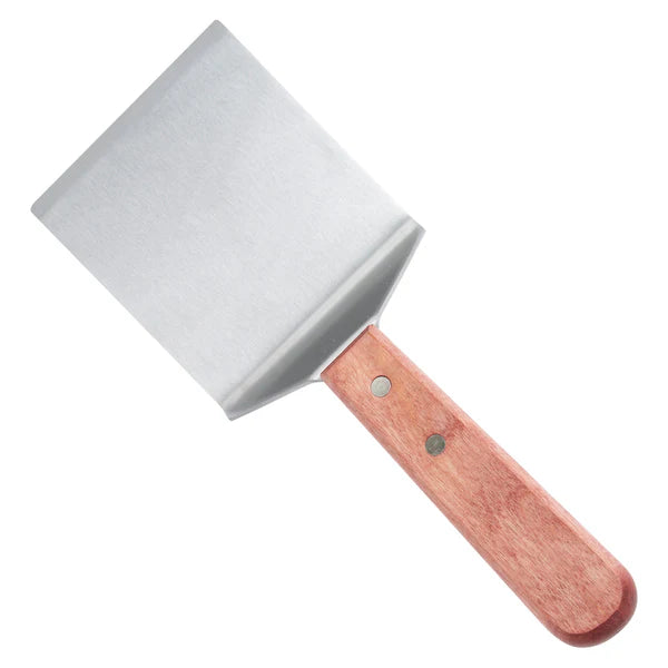 TN46 - Steak/Burger Turner, Offset, Wooden Handle, 4-1/8" x 3-3/4" Blade