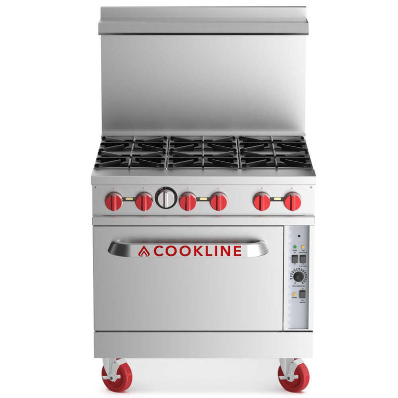 Cookline CR36-6C, 36-Inch Range with Convection Oven - 211,000 BTU