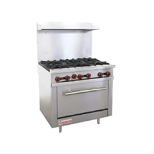 Connerton CN36-6 36" Gas Restaurant Range, (1) Standard Oven, (6) Open Burners