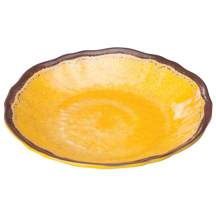 WDM001-605 - 9-5/8"Dia Melamine Hammered Deep Plate, Yellow, 24pcs/case