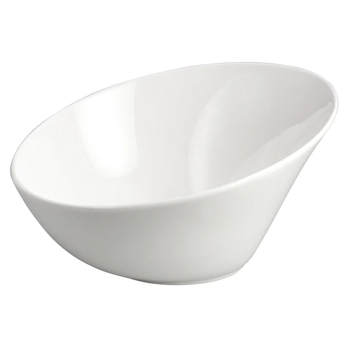 WDP003-203 - 9-1/2"Dia. Porcelain Angled Bowl, Creamy White, 12pcs/case