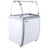 Coldline DP-160-FSG, 26-Inch 4-Tub Ice Cream Dipping Cabinet Freezer with Sneeze Guard