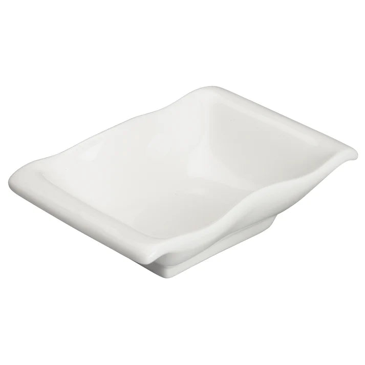 WDP021-107 - 5-1/4"L x 3-7/8"W Porcelain Dish, Bright White, 36 pcs/case