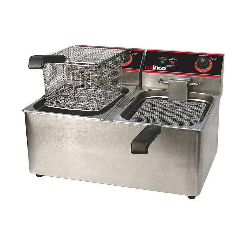 Winco EFT-32, 32-Ounce Countertop Electric Twin Well Deep Fryer