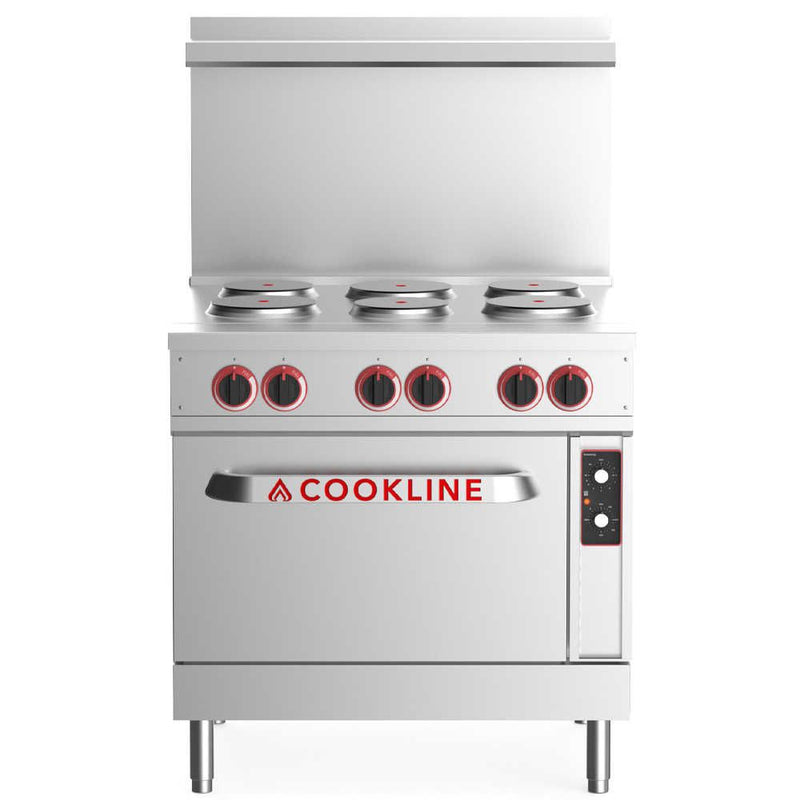 Cookline ER36-208, 36-Inch Electric Range with 6 Burners, 208V
