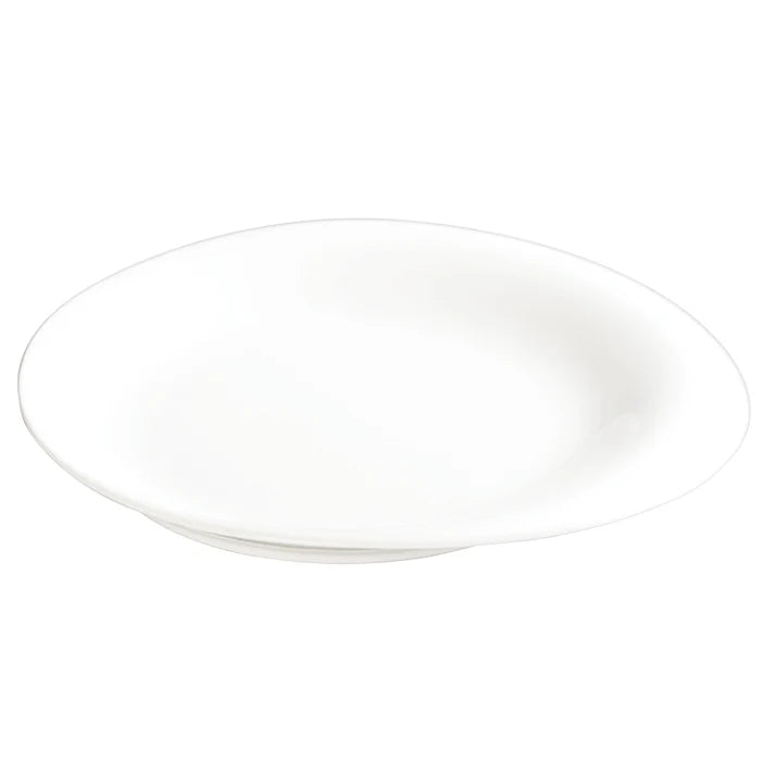WDP004-201 - 8"Dia. Porcelain Round Plate, Creamy White, 24 pcs/case