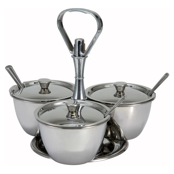 RS-3 - Relish Server, 3 Compartments, Stainless Steel