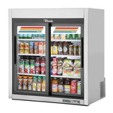 True GDM-09-SQ-S-HC-LD, 36-Inch 2-Glass Sliding Door Countertop Merchandiser Refrigerator