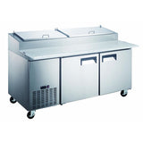 Admiral Craft GRPZ-2D, 71-inch 2 Solid Doors Grista Pizza Prep Table, 17 Cu.Ft.