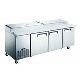 Admiral Craft GRPZ-3D, 92-inch 3 Solid Doors Grista Pizza Prep Table, 24 Cu.Ft.