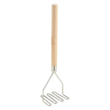 PTM-18R - Potato Masher with Wooden Handle - 4" Round