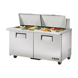True TSSU-60-24M-B-ST Solid 2 Door Mega-Top Sandwich / Salad Refrigerated Prep Table, 60