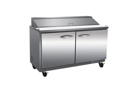 IKON ISP61 61-inch Double Door Standard Top Refrigerated Sandwich/Salad Prep Table, 16 Pans