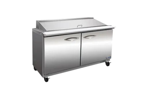 IKON ISP61M 61-inch Double Door Mega Top Refrigerated Sandwich/Salad Prep Table, 24 Pans