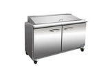 IKON ISP61M 61-inch Double Door Mega Top Refrigerated Sandwich/Salad Prep Table, 24 Pans