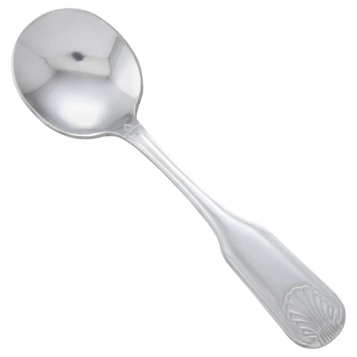 0006-04 - Toulouse Bouillon Spoon, 18/0 Extra Heavyweight