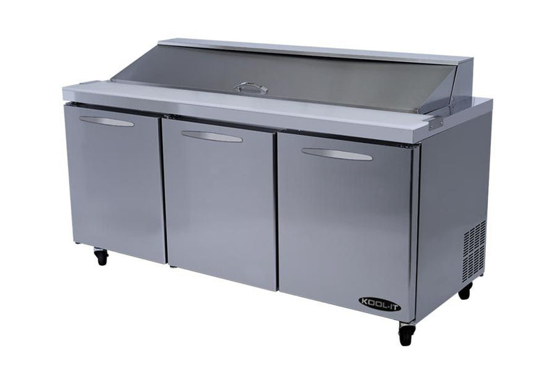 Kool-It KSTM-72-3, 72-inch Refrigerated Mega Top Salad/Sandwich Prep Table