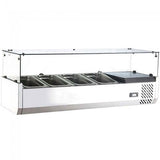 Marchia MTR4 48-inch Refrigerated Countertop Salad Bar, Topping Rail