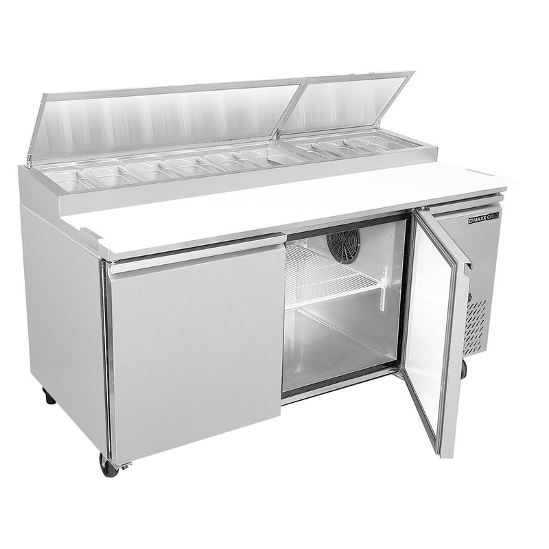 Maxx Cold MXSPP70HC 70-Inch Wide Pizza Prep Table, Double Door